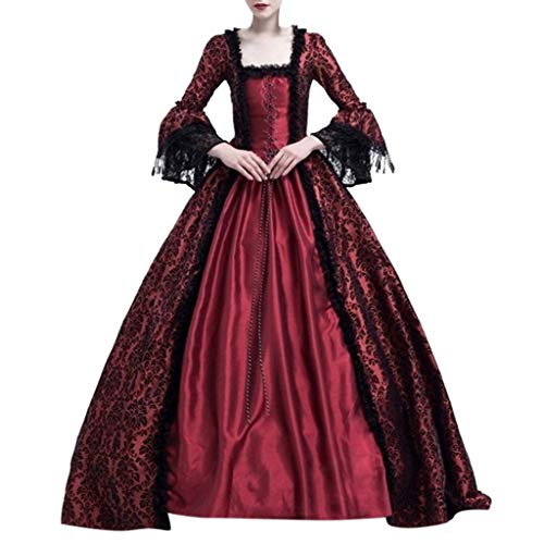 Acheter Robe Medievale Femme Renaissance Robe Victorienne Robe Gothique Longue Deguisement MéDieval Cosplay Medieval Vintage Jupe Retro Robe Soiree Tuniques Femmes Dentelle Wolfleague chez AMAZON.FR