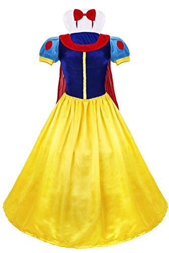 Acheter Freebily Femme Déguisement Princesse Blanche Neige Robe + Serré-tête + Jupon pour Fille Cosplay Costume Femme Noël Halloween Fête Adulte S-XL Robe+ Serre-tête + Jupon M chez AMAZON.FR