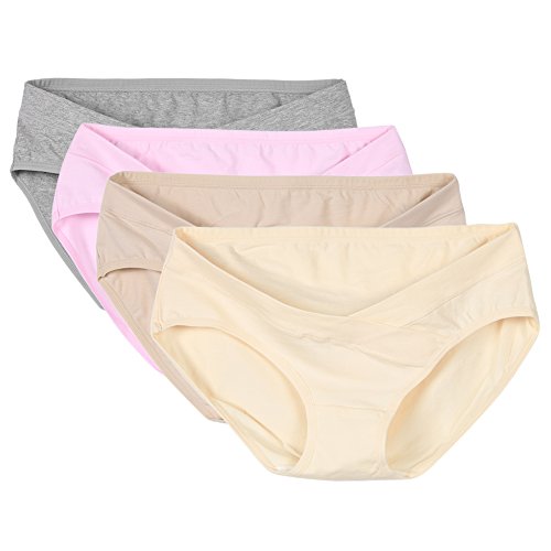 Acheter CHIC-Lot de 4 Slip Culotte de Grossesse Maternité Taille Basse Ceinture Large Evolutive en Coton Doux Ultra Confortable Lingerie sous-Vêtements Future Maman chez AMAZON.FR