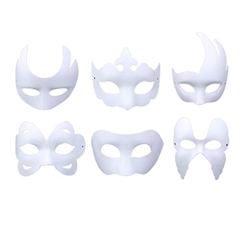 Acheter Masque Blanc,Outgeek 6Pcs Masque Vintage Demi Masque Carnaval Vénitien Mascarade Masque Mardi Gras chez AMAZON.FR