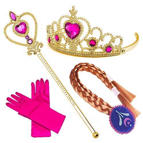 Acheter NNDOLL Accessoires Anna Princesse kit Jouet Filles Enfants Carnaval Deguisement rôle Cosplay, Gants, Baguettes,Perruque tresser 2 - 9 Ans Pourpre (4 p) chez AMAZON.FR