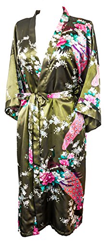 Acheter CCcollections Motif Paon et Fleurs, 16 Couleurs différentes, Lingerie, Nuisette, Robe de Chambre, Demoiselle d'honneur, Enterrement de Vie de Jeune Fille (Olive Verte (Olive Green)), taille unique chez AMAZON.FR