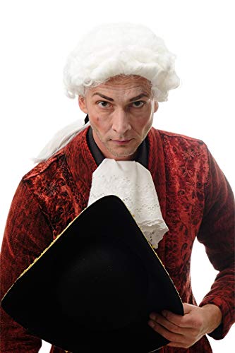 Acheter WIG ME UP ® - DH1126-P60 Baroque Homme Perruque Noble Lord Juge compositeur de Cour poète natte Blanche bouclée Longue chez AMAZON.FR