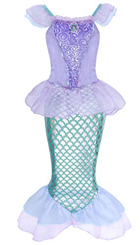 Acheter AmzBarley Filles La Petite Sirène Robe Princesse Ariel Costume Les Enfants Déguisement de Sirène Queue de Poisson Soirée Longue Fête Costumée Cosplay Anniversaire Halloween Carnaval chez AMAZON.FR